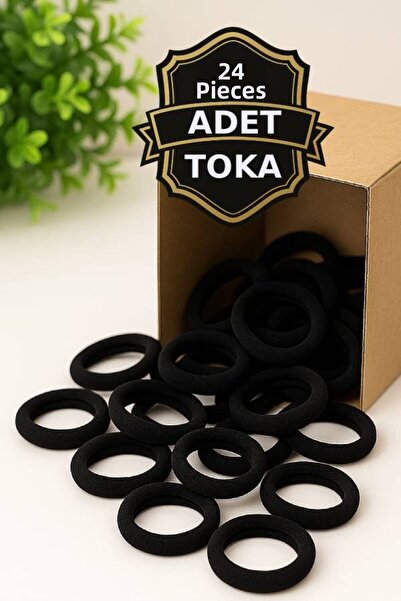 nistabolje 24 kusů černých dámských dětských gumiček do vlasů střední velikosti odolná flexibilní gumička na ručník