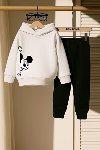 BENROMA طقم رياضي للأطفال مطبوع عليه شخصيات كرتونية من 3 خيوط