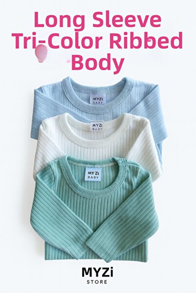 MYZİ STORE بدلة أطفال حديثي الولادة مكونة من 3 قطع من القطن بنسبة 100% بأكمام...