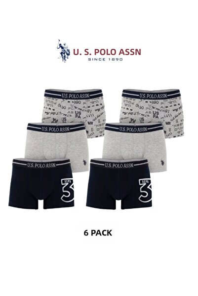 U.S. Polo Assn. Мъжки, Лицензирани, USPA, Сиви, Комплект от 6 Икономични