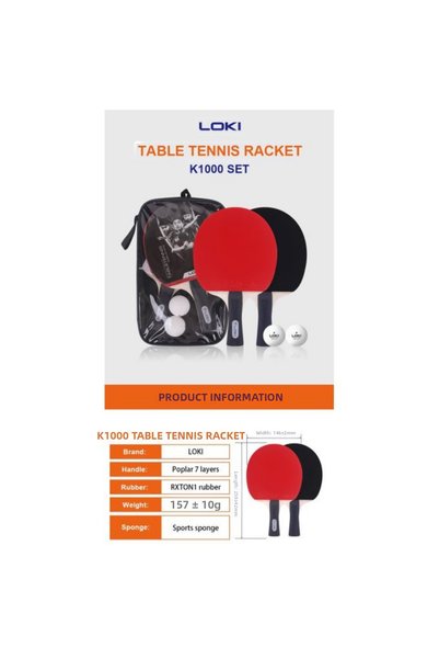 Generic Brand Loki Wang Hao 2 Piece Table Tennis Racket Case Ball Set (ITTF APPROVED)
