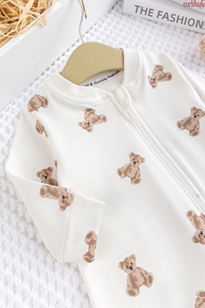 Babymod 100% Cotton Baby Girl and Boy Jumpsuit with Teddy Bear