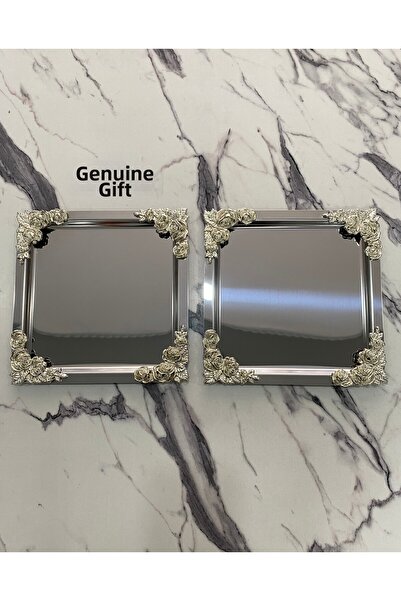 Aslı Hediyelik SiLver FLower Patterned 2-piece Luxury Square CoatinG Model - ...