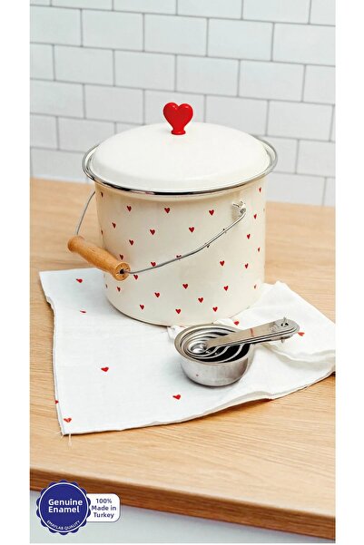 EMAYlab خزفية زبادي/حبوب على شكل قلب أحمر (20 سم - 3 لتر - متوافقة مع جميع المواقد)