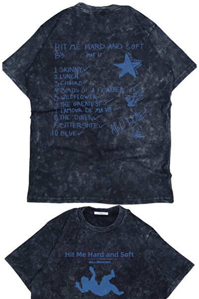 Fuddy Moda تي شيرت كبير الحجم مطبوع عليه All Done Billie Eilish، تي شيرت بتصم...