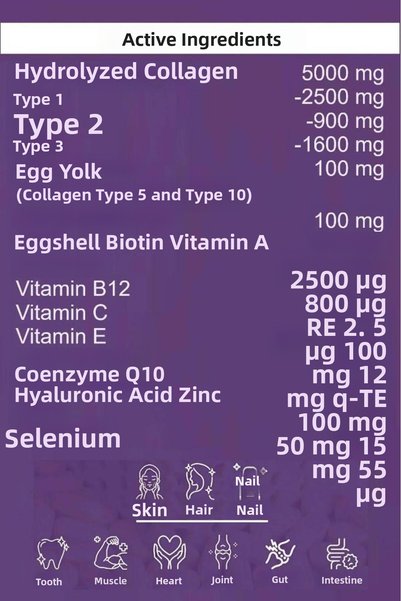 Collagen Forte Platinum Powder Collagen 300 g, 5 Types Powder Collagen 10,000 mg x 30 Sachets & Multivitamin Strawberry Flavored