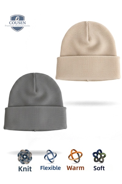 Cousen 2' L i Gri Bej UNISEX BASIC BEANIE, PĂLĂRIE SPORTIVĂ MOALE, FLEXIBILĂ,...