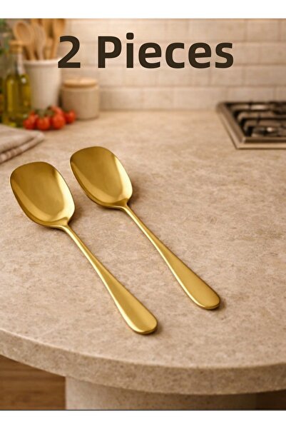Hilamingo Home 2 Stainless Steel Gold Serving Spoons