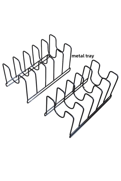 METALAY منظم مقلاة وغطاء وعاء معدني أسود مكون من قطعتين
