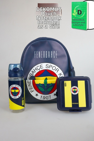 Fenerbahçe Licensed by Dekomus 32 cm Double Compartment Kindergarten Bag, 500 ml Tritan Water Bottle and Nutrition