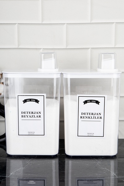 dnshome طقم مناديل مبللة باللونين الأبيض والألوان سعة 3000 مل - حاوية تخزين مكونة من قطعتين مع ملصق ذاتي المقياس