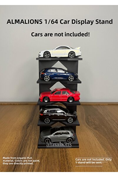almalions حامل عرض للمركبات بمقياس 1/64 (5 سيارات) - أسود - السيارات غير متضمنة!