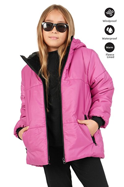 Merdia Girl's Waterproof and Windproof Hooded Coat