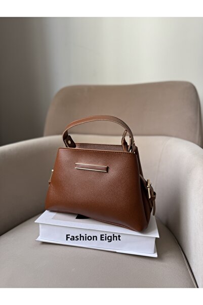 Moda Sekiz حقيبة كتف نسائية متوسطة الحجم بثلاثة أقسام مع حزام يد وحزام متقاطع...