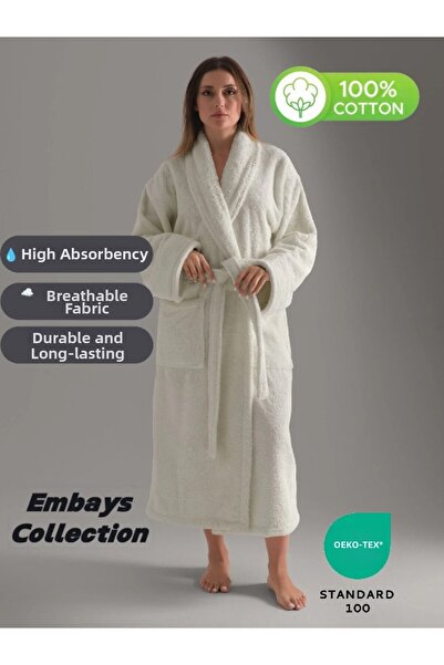 embays collection روب حمام مجعد، رداء حمام بياقة شال، رداء حمام للجنسين من القطن بنسبة 100% للنساء/الرجال، رداء حمام سبا للفنادق والساونا