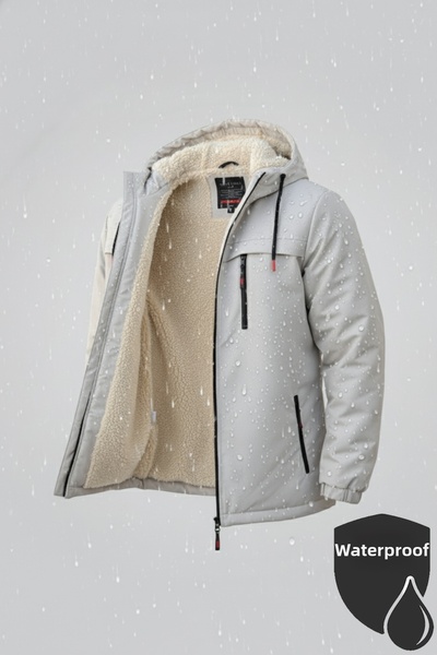 FLUEND MODA Jachetă premium pentru bărbați, rezistentă la apă și vânt