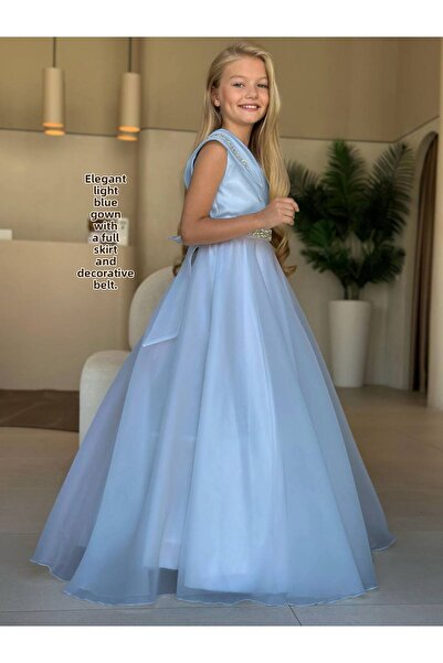 Miss Lorin Kids فستان سهرة بتفاصيل حجرية - وصيفة العروس