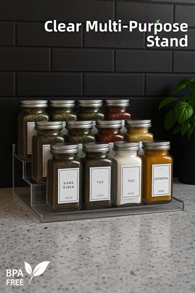 Nandy Home منظم متعدد الأغراض لمستحضرات التجميل والحمام والمطبخ، منظم حامل شفاف