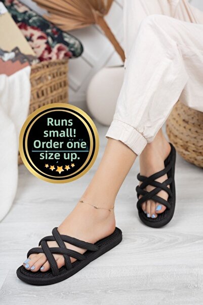 Modafırsat Papuci pentru femei cu talpă anti-alunecare neagră Papuci anti-alunecare lavabili pentru baie de mare, plajă, papuci cu pachet de zestre