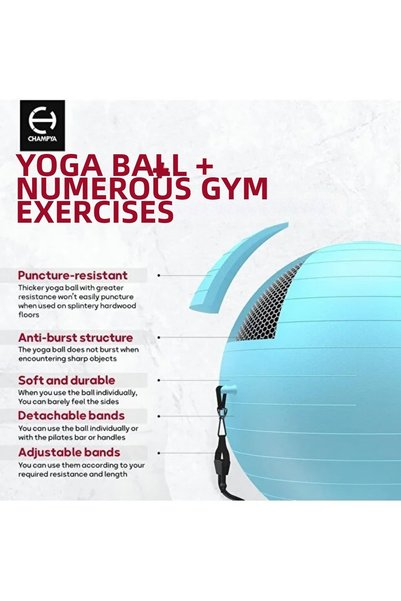 VAYNE Champya Explosion-Proof Yoga Fitness Ball Set |   Home Core Strengthening, Home Pilates Set