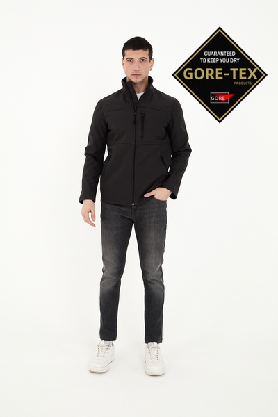 ENZİM JEANS Men's Softshell Coat with Fleece Inside Water Windproof Winter Outdoor Coat