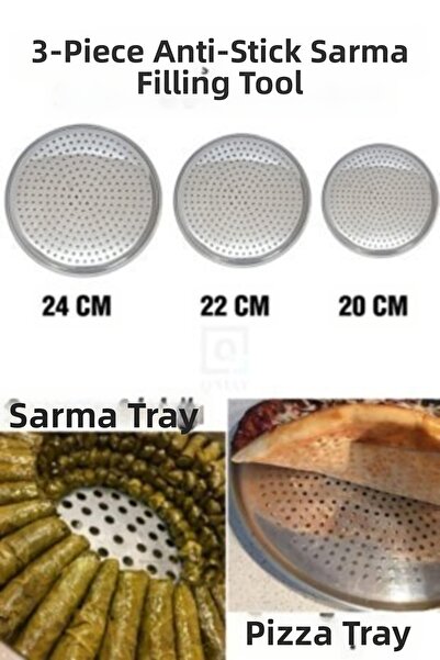 Kalsiyum Mood طقم فاخر مكون من 3 قطع من الفولاذ المقاوم للصدأ لفافات الطبخ 20...