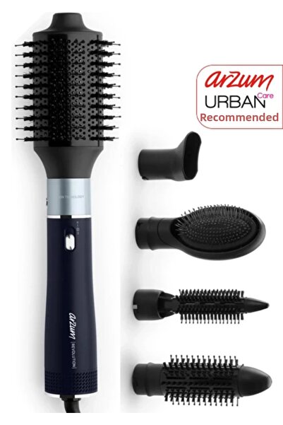 Arzum Revolution AR5162 5in1 Ionic Hot Air Hair Styler–1200 W Ceramic Brushes,3‑Speed–Platinum Gray