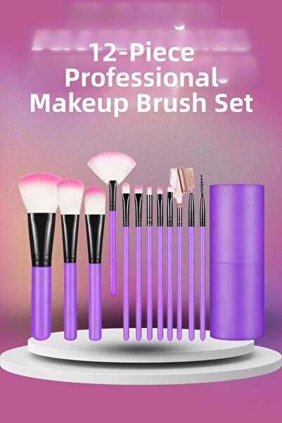 lowell home 12 Pieces Professional Makeup Set Soft Bristles Suitable for Face...
