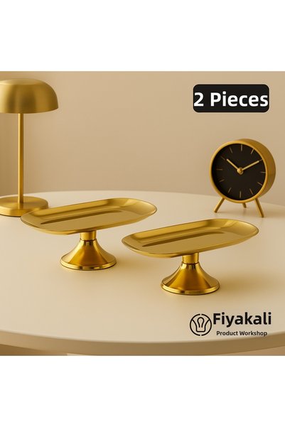 Fiyakalı Ürünler Atölyesi 9X18 cm Footed Boat Presentation Plate, Snack Plate, Breakfast Plate, Presentation Plate, Cosmetic, Jewelry Plate