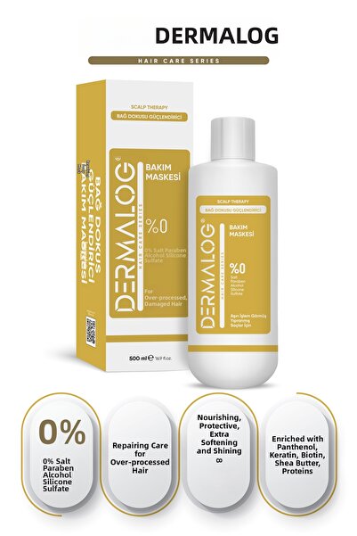 DERMALOG قناع تنعيم وإصلاح الشعر المتشقق والتالف وتعزيز نسيج الشعر 500 مل