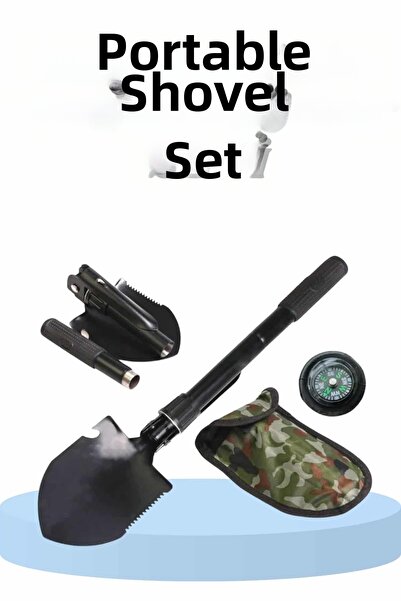 teknodayım Steel Folding Functional Camping Digging Shovel and Cutting Tool S...