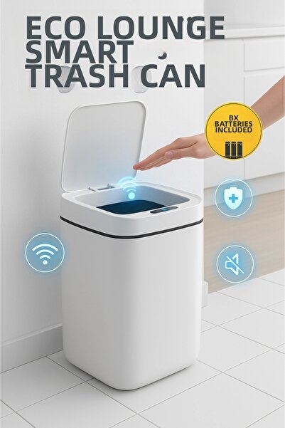 Clevora سلة مهملات ذكية، حجم كبير 20 لتر، مع ضوء الأشعة فوق البنفسجية ومستشعر، يكتشف الحركة، هادئ