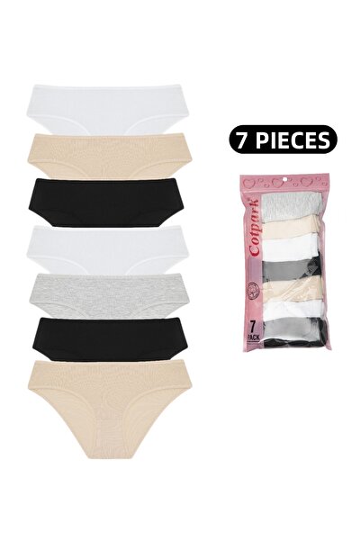 Cotpark Γυναικεία Basic βαμβακερά εσώρουχα μπικίνι 7 Πακέτο 4102