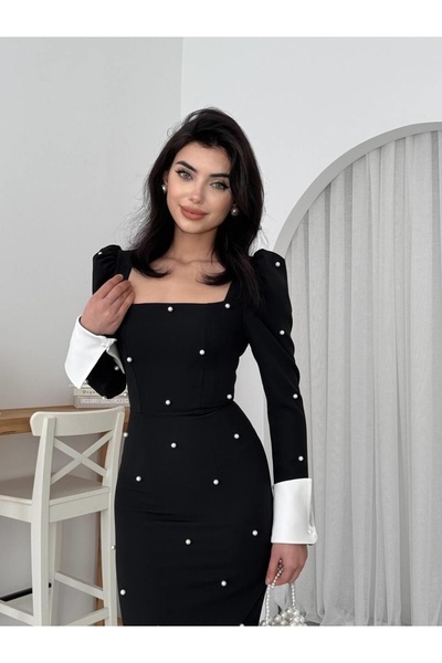 Julidress Rochie creion lungă premium cu decolteu pătrat