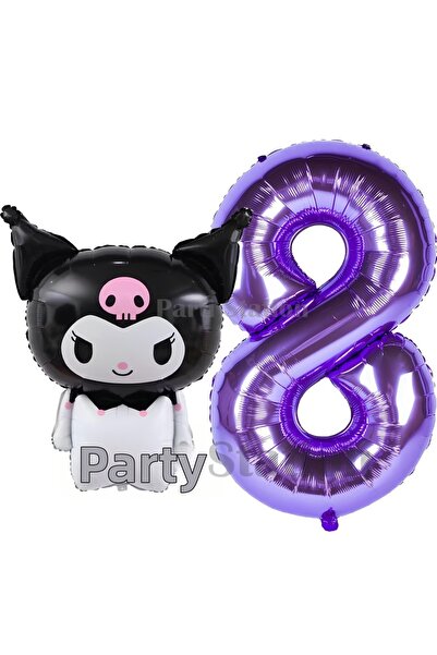 Parti Station Sanrio Black Kuromi Concept Foil Balloon and 8 Year Old Purple ...