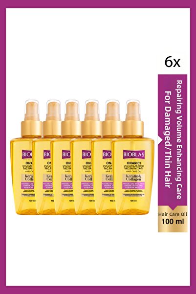 Bioblas Ulei de îngrijire a părului cu cheratina și colagen, reparator și vol...