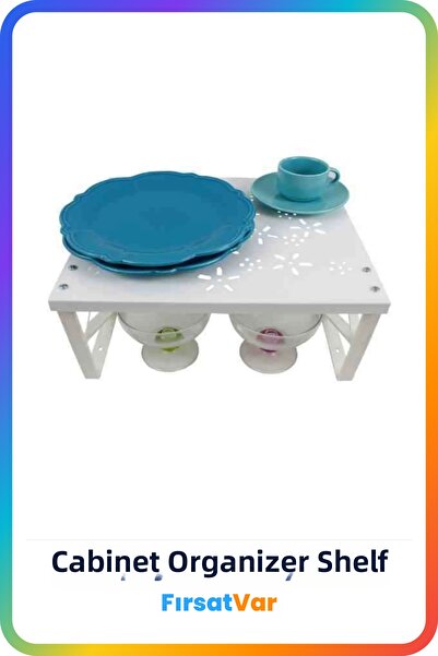 FırsatVar منظم رفوف داخل الخزانة - معدن مقاوم للصدأ |   منظم للمطبخ والمخزن |...