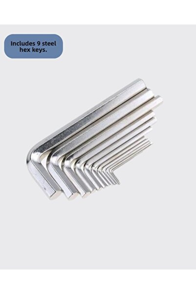 Epilons 9 Piece Allen Key Set Hex Ended Metric Heat Treated Steel Furniture R...