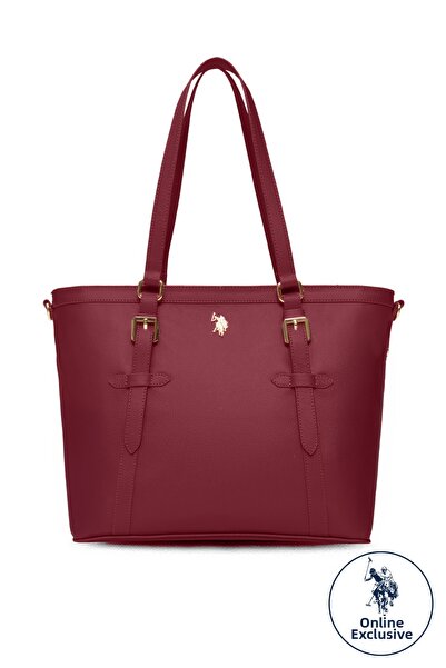 U.S. Polo Assn. حقيبة كتف نسائية باللون الأحمر الداكن Us25581 حصرية عبر الإنترنت