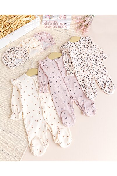 Babymod Baby Girl Romper with Triple 100% Cotton Hat