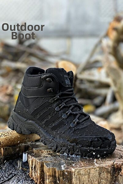 BIG KING Černé pruhované gumové unisex trekingové boty