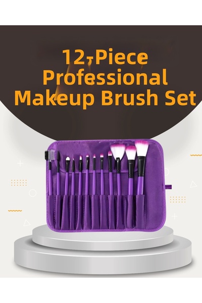 lowell home 12 Pieces Makeup Brushes Set Ergonomic Handle Suitable for Applyi...