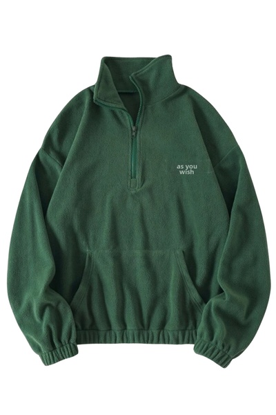 GHASSY CO. Ghassy Co. Women's Kangaroo Pocket Zippered Fleece Sweatshirt