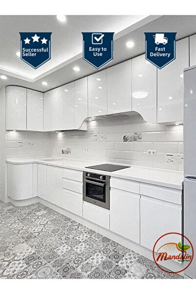 mandalin enjoy مزلاج غطاء الخزانة مصنوع من رقائق معدنية بيضاء لامعة مقاس 52 سم × 6 م مظهر ورنيش ذاتي اللصق