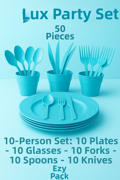 Ezu Home Σετ 50 τεμαχίων από ΣΚΛΗΡΟ ΠΛΑΣΤΙΚΟ ΕΙΔΙΚΟ ΣΕΤ Γενεθλίων για Πάρτι, ...