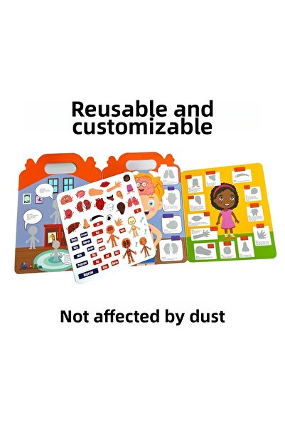 Lino LINO - كتاب الملصقات الأول القابل لإعادة الاستخدام "جسمي"