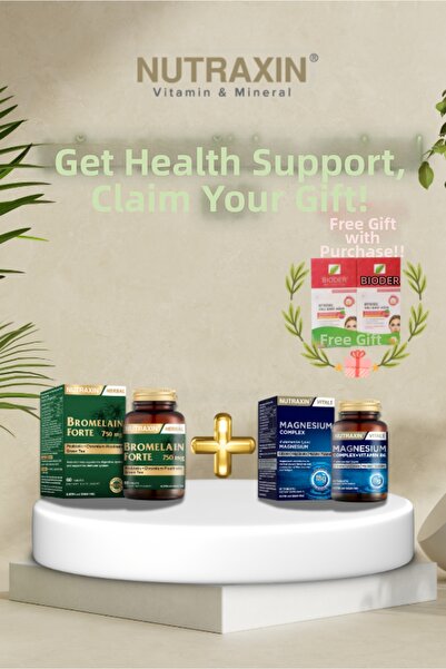 Nutraxin Bromelain Forte & Magnesium Advantage Set + Waxing Strip Gift: Pharmasya