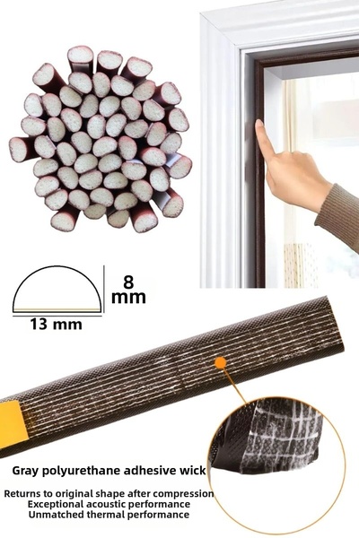 BABAWİCK نافذة باب لاصقة مطلية بالبولي إيثيلين باللون الرمادي بطول 4 أمتار