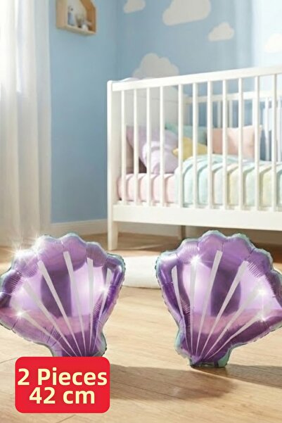 Baloncu Nene 2 Pcs Pink Sea Shell Oyster Foil Balloon for Birthday Mermaid Ki...
