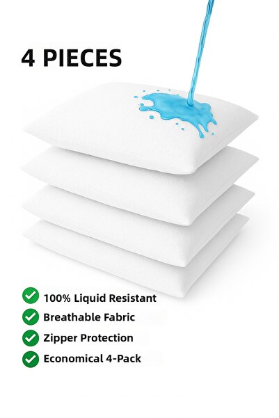 CT STONES Pillow Cover Waterproof Non-Sound-Proofing Pillow Cover Case 4 Pieces
